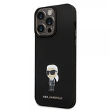 Karl Lagerfeld iPhone 15 Pro Max Kuori Ikonik Metal Pin Musta