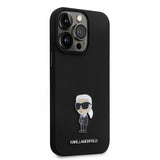 Karl Lagerfeld iPhone 15 Pro Max Kuori Ikonik Metal Pin Musta