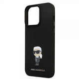 Karl Lagerfeld iPhone 15 Pro Max Kuori Ikonik Metal Pin Musta