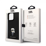 Karl Lagerfeld iPhone 15 Pro Max Kuori Ikonik Metal Pin Musta