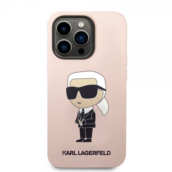 Karl Lagerfeld iPhone 15 Pro Max -kuori Ikonik NFT Pink