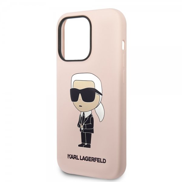 Karl Lagerfeld iPhone 15 Pro Max -kuori Ikonik NFT Pink