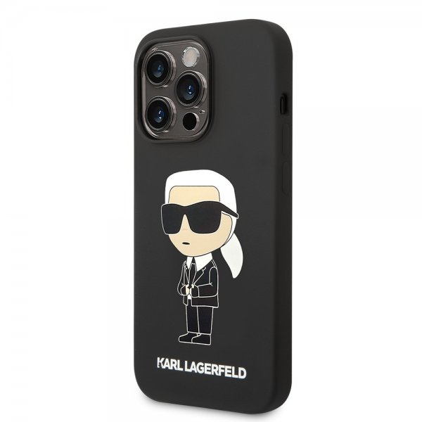 Karl Lagerfeld iPhone 15 Pro Max -kuori Ikonik NFT Musta