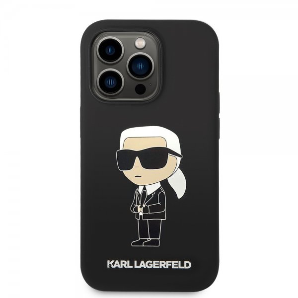 Karl Lagerfeld iPhone 15 Pro Max -kuori Ikonik NFT Musta