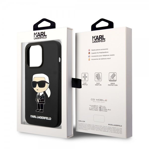 Karl Lagerfeld iPhone 15 Pro Max -kuori Ikonik NFT Musta
