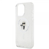 Karl Lagerfeld iPhone 15 Pro Max Kuori Karl & Choupette Glitter MagSafe Läpinäkyvä