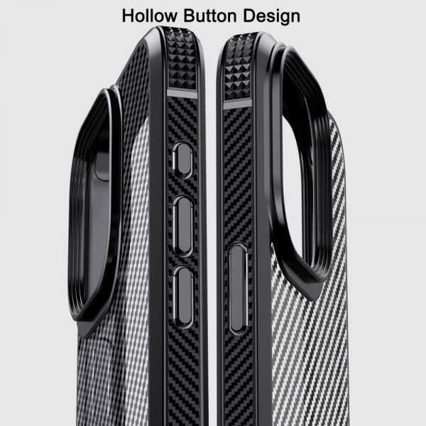 Ipaky iPhone 15 Pro Max -hiilikuitukuvioitu kuori, sininen
