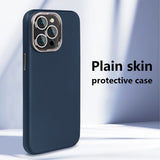 X-Level iPhone 15 Pro -kuori, nahkakuvio, MagSafe, sininen