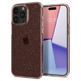 Spigen iPhone 15 Pro Max -suojakuori, Liquid Crystal Glitter Rose Quartz