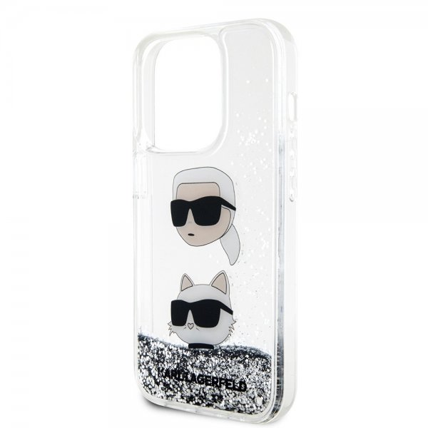 Karl Lagerfeld iPhone 15 Pro Max Kuori Liquid Glitter Karl & Choupette Hopea