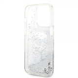 Karl Lagerfeld iPhone 15 Pro Max Suojakuori Liquid Glitter NFT Karl Silver