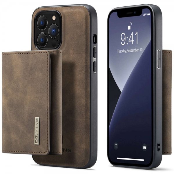 Dg.Ming iPhone 15 Pro Max Kuori M1 Series Irrotettava Korttipidike Kahvi