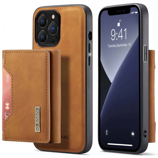 Dg.Ming iPhone 15 Pro Pro Max Kuori M2-sarjan Irrotettava Korttipidike Ruskea