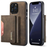 Dg.Ming iPhone 15 Pro Max Kuori M2-sarjan Irrotettava Korttipidike Kahvi