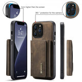 Dg.Ming iPhone 15 Pro Max Kuori M2-sarjan Irrotettava Korttipidike Kahvi