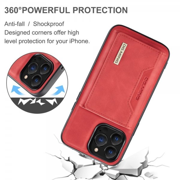 Dg.Ming iPhone 15 Pro Max Kuoret M2-sarjan Irrotettava Korttipidike Punainen