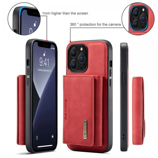 Dg.Ming iPhone 15 Pro Max Kuoret M2-sarjan Irrotettava Korttipidike Punainen