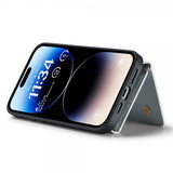 Dg.Ming iPhone 15 Pro Max Kuori M3-sarjan irrotettava korttipidike, kimalteleva hopea