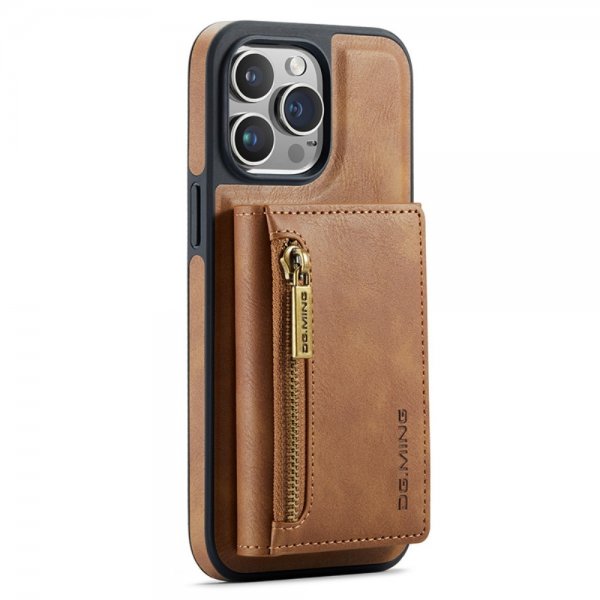 Dg.Ming iPhone 15 Pro Max kuori, M5-sarja, irrotettava korttikotelo, ruskea