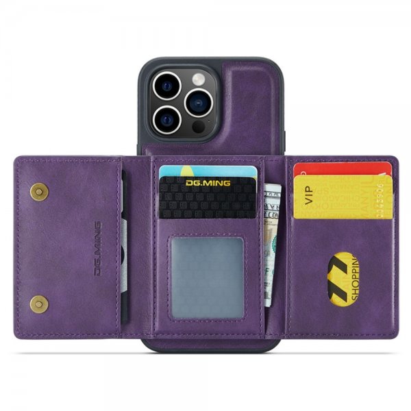 Dg.Ming iPhone 15 Pro Max -kuori, M5-sarja, irrotettava korttipidike, violetti