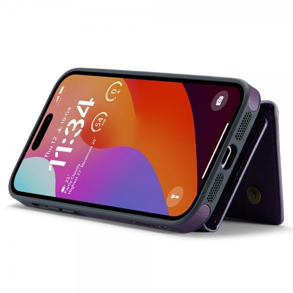 Dg.Ming iPhone 15 Pro Max -kuori, M5-sarja, irrotettava korttipidike, violetti