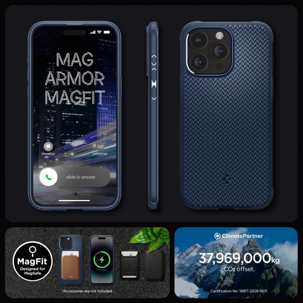 Spigen iPhone 15 Pro Max Kuori Mag Armor MagFit Navy Blue