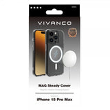 Vivanco iPhone 15 Pro Max -suojakuori Mag Steady, läpinäkyvä