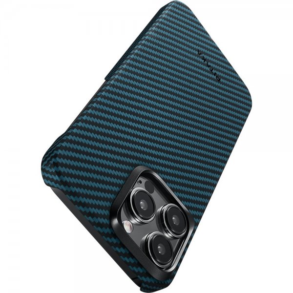Pitaka iPhone 15 Pro Max Kuori MagEZ Case 4 Musta/Sininen Twill