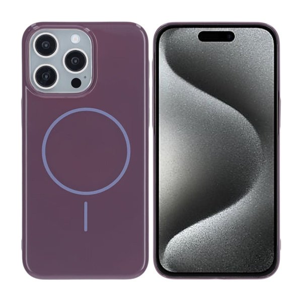 iPhone 15 Pro Max Kuori TPU MagSafe Kiiltävä Violetti