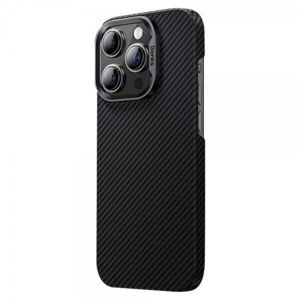 Benks iPhone 15 Pro Max Kuori MagSafe Kevlar Musta