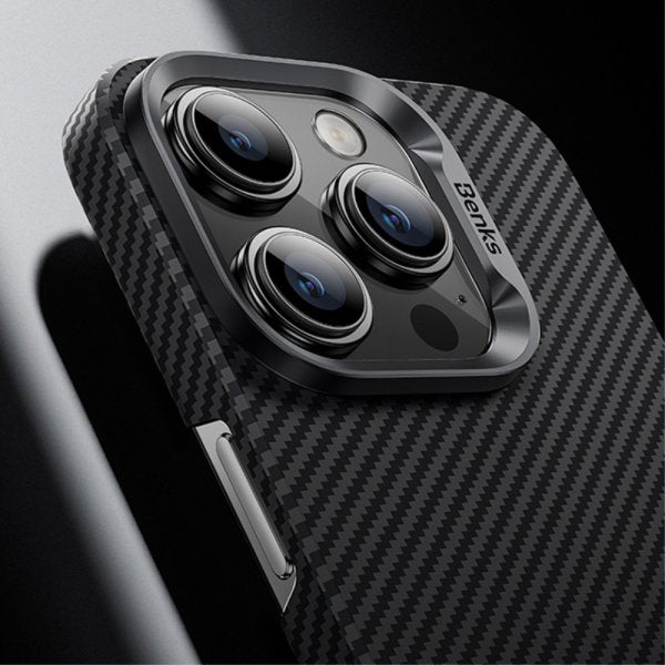 Benks iPhone 15 Pro Max Kuori MagSafe Kevlar Musta
