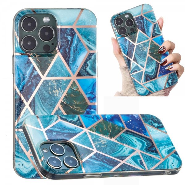 iPhone 15 Pro Max Kuori Marmorikuvio Sininen Vihreä