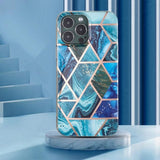 iPhone 15 Pro Max Kuori Marmorikuvio Sininen Vihreä