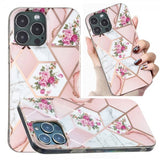 iPhone 15 Pro Max Kuori Marmorikuvio Kukkia Pinkki