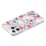 iPhone 15 Pro Max Kuori Marmorikuvio Ruusut Pinkki