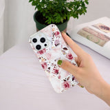 iPhone 15 Pro Max Kuori Marmorikuvio Ruusut Pinkki