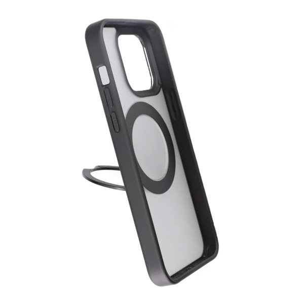 Rvelon iPhone 15 Pro Max Kuori Käännettävä MagSafe-jalusta Mattamusta