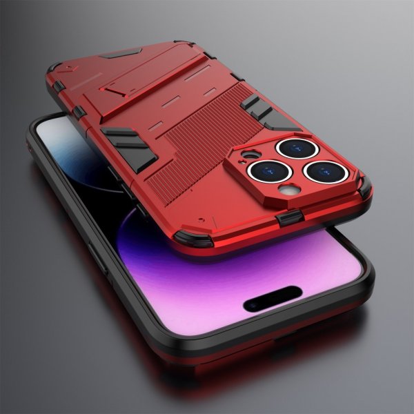 iPhone 15 Pro Max Kuori Jalustalla Punainen