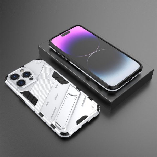 iPhone 15 Pro Max Kuori telineellä Valkoinen