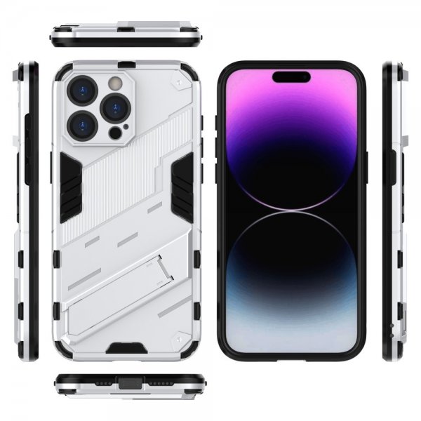 iPhone 15 Pro Max Kuori telineellä Valkoinen
