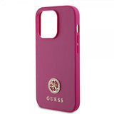 Guess iPhone 15 Pro Max Kuori Metallilogo Strassi Metallinpinkki