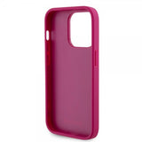 Guess iPhone 15 Pro Max Kuori Metallilogo Strassi Metallinpinkki