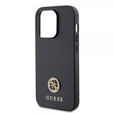 Guess iPhone 15 Pro Max Kuori Metal Logo Strass Musta