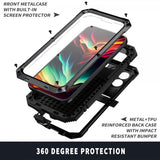 R-JUST iPhone 15 Pro Max Kuori Metalli Iskunvaimennus Musta