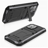 R-JUST iPhone 15 Pro Max Kuori Metalli Iskunvaimennus Musta