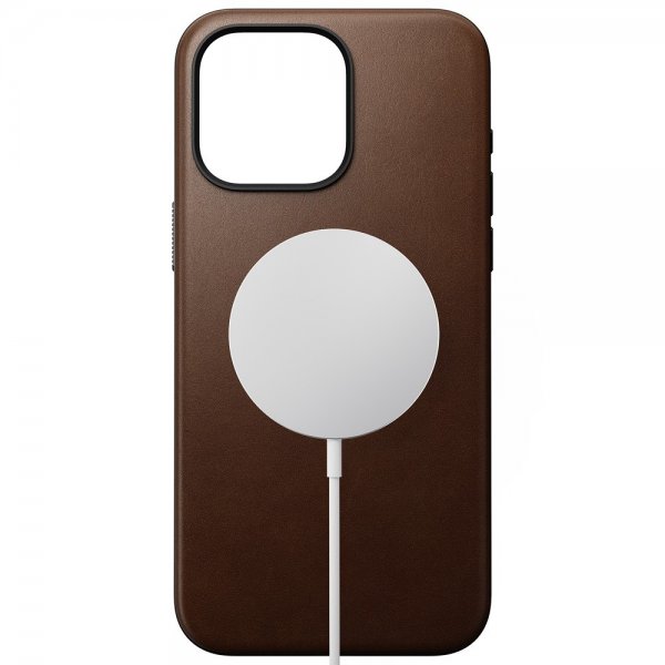 Nomad iPhone 15 Pro Max -suojakuori, Modern Leather Case, ruskea