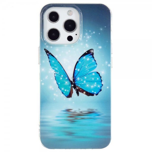 iPhone 15 Pro Max Kuori Sininen Perhonen -kuvio