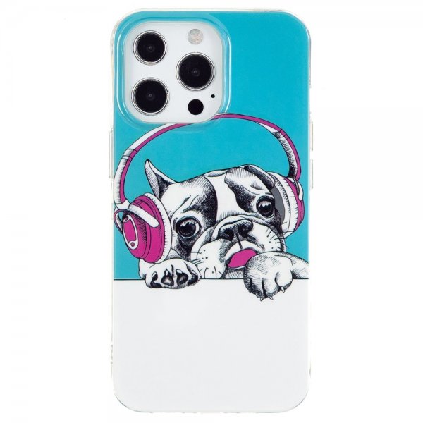 iPhone 15 Pro Max Kuori Koira kuulokkeilla