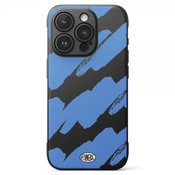 Ringke iPhone 15 Pro Max Kuori Onyx Design Blue Brush