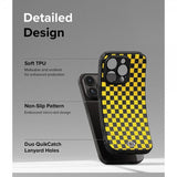 Ringke iPhone 15 Pro Max -suojakuori, Onyx Design, Checkerboard Yellow